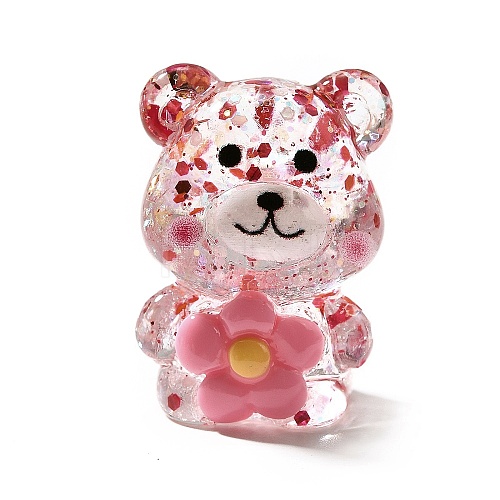 Transparent Resin Little Bear Ornament RESI-S015-01D-1