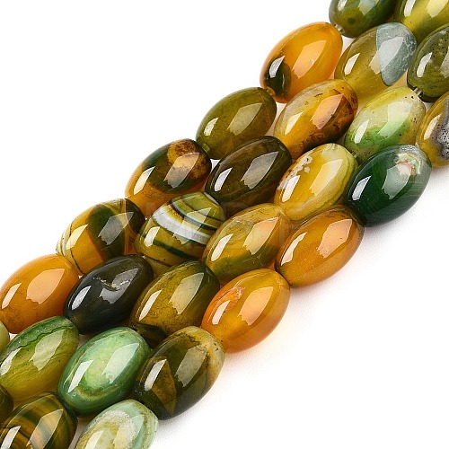 Dyed Natural Agate Beads Strands G-T141-15B-01-1