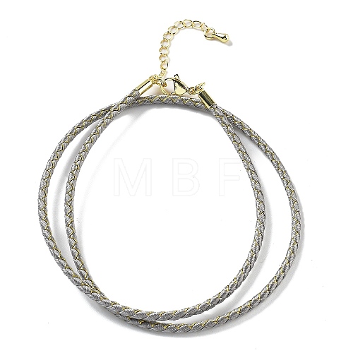 Polyester Cord Braided Necklace Makings MAK-L043-03G-25-1