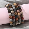 Natural Alashan Agate Round Beads Stretch Bracelets for Women BJEW-Z158-03M-03-1