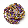 Baking Painted Glass Beads Strands DGLA-Q023-6mm-DB50-3