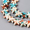 Spray Painted Synthetic Turquoise Beads Strands UNKW-T001-11I-3