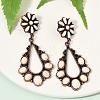 Alloy Synthetic Turquoise Dangle Stud Earrings EJEW-U053-12R-1