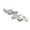 UV Plating Alloy Glass Pendants FIND-K032-26P-2