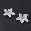 Frosted Translucent Acrylic White Flower Beads for Jewelry Making X-FACR-5335-13-3