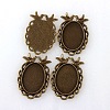 Vintage Tibetan Style Alloy Bird Pendant Cabochon Bezel Settings TIBEP-M018-32AB-NF-2
