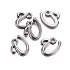 Gunmetal Plated Alloy Letter Pendants LS-PALLOY-J718-01B-U-2