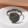 Half Round Natural Indian Agate Finger Rings RJEW-M062-01P-22-4