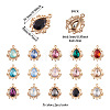 Kissitty 30Pcs 15 Colors Resin Rhinestone Pendants RESI-KS0001-14-3