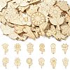 48Pcs 12 Styles Unfinished Blank Wooden Pendants Kit WOOD-CJC0011-15B-1