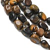 Dyed Natural Yellow and Blue Tiger Eye Beads Strands G-C286-A11-3