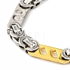 201 Stainless Steel Rectangle with S Links Chain Necklace NJEW-F22-39F-GP-3