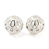 Brass Micro Pave Cubic Zirconia Beads KK-H452-26S-2