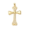 Brass Micro Pave Clear Cubic Zirconia Pendants KK-P352-02A-G-1