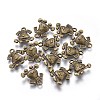 Tibetan Style Puppy Pendants X-TIBEP-R166-AB-FF-1