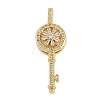 Brass Micro Pave Clear Cubic Zirconia Pendants KK-D409-21G-1