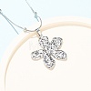304 Stainless Steel Textured Flower Pendant Necklaces for Women NJEW-C117-01A-P-1