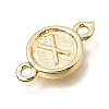 Brass Disc with Initial Links Connector Charms KK-E802-36G-X-2