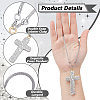2Pcs Rhinestone Cross Pendant Decoraions HJEW-JOY0001-04-3