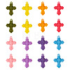 16Pcs 8 Colors Flocking Resin Pendants RESI-TA0002-77-2