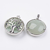 Natural Green Aventurine Pendants KK-K216-A06-2