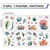 8 Sheets 8 Styles PVC Waterproof Wall Stickers DIY-WH0345-099-2