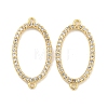 Brass Micro Pave Clear Cubic Zirconia Connector Charms KK-S386-11G-1