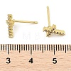 Brass Micro Pave Clear Cubic Zirconia Stud Earrings EJEW-R016-26G-18-5