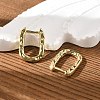 Textured Rectangle Brass Hoop Earrings EJEW-B007-02G-2