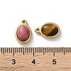Natural Mixed Gemstone Oval Charms STAS-Z099-14G-3