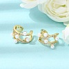 Brass Micro Pave Cubic Zirconia Cuff Earrings CU-CBAE7DF-32G-3