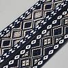 Rhombus Vintage Jacquard Polyester Ribbon OCOR-WH0105-182A-01-1