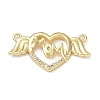 Mother's Day Brass Micro Pave Cubic Zirconia Connector Charms CU-CBAC7ED-01B-G-1
