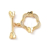 Brass Micro Pave Clear Cubic Zirconia Toggle Clasps KK-D504-07G-1