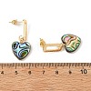 Heart Abalone Shell/Paua Shell Beads Dangle Stud Earrings EJEW-JE07317-5