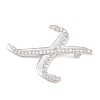 Brass Micro Pave Clear Cubic Zirconia Pendants CU-CBA8481-01P-X-2