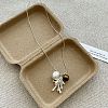 304 Stainless Steel & Natural Tiger Eye Pendant Necklaces WG0593E-01-1