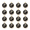 Golden Plated Alloy Charms LS-ENAM-S118-02P-2
