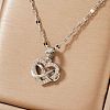 Retro Minimalist High-end Brass Micro Pave Clear Cubic Zirconia Heart with Infinity Pendant Necklaces for Women GG9465-1-1