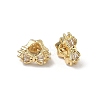 Bowknot Brass Micro Pave Clear Cubic Zirconia Beads KK-D228-04G-1