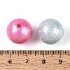 Textured Electroplate ABS Plastic Round Beads SACR-T017-73M-3