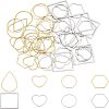 Unicraftale 48Pcs 8 Style 304 Stainless Steel Linking Rings STAS-UN0020-58-1