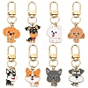 8Pcs Alloy Enamel Pendant Decorations HJEW-YW00420-1