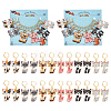 12Pcs 6 Style Cat Alloy Enamel Pendant Locking Stitch Markers HJEW-AB00140-1