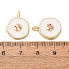 Brass Enamel Pendants KK-CJC12A6-01B-G-3