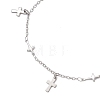 3Pcs 3 Styles 304 Stainless Steel Cross Link Chain Anklets AJEW-AN00739-6