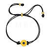 Daisy Flower Alloy Enamel Link Slider Bracelets IP6266-1-1