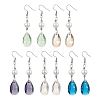 Glass and Shell Pearl Dangle Earrings EJEW-JE06020-1