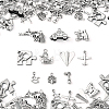 100Pcs 10 Styles Tibetan Style Alloy Pendants TIBEP-CJ0002-62-3