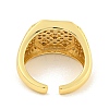 Rack Plating Square Brass Micro Pave Clear Cubic Zirconia Cuff Finger Rings RJEW-C103-16G-3